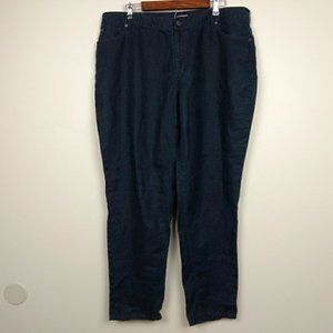 J.Jill Dark Teal Neptune Blue Linen Pants